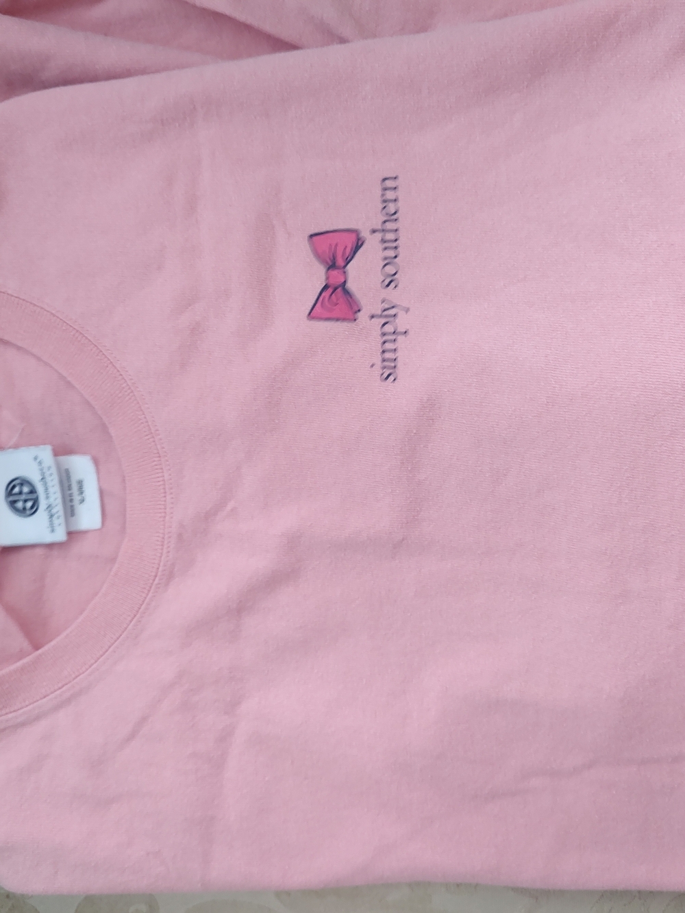 Simply Southern Pink Short Sleeve Tee with Bow Logo